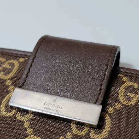 Gucci GG Monogram Canvas Planner / Agenda Brown Leather Trim Made in Italy - Picture 3 of 8